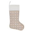 Natural with White Beads Embellished Stocking | Putti Christmas Canada