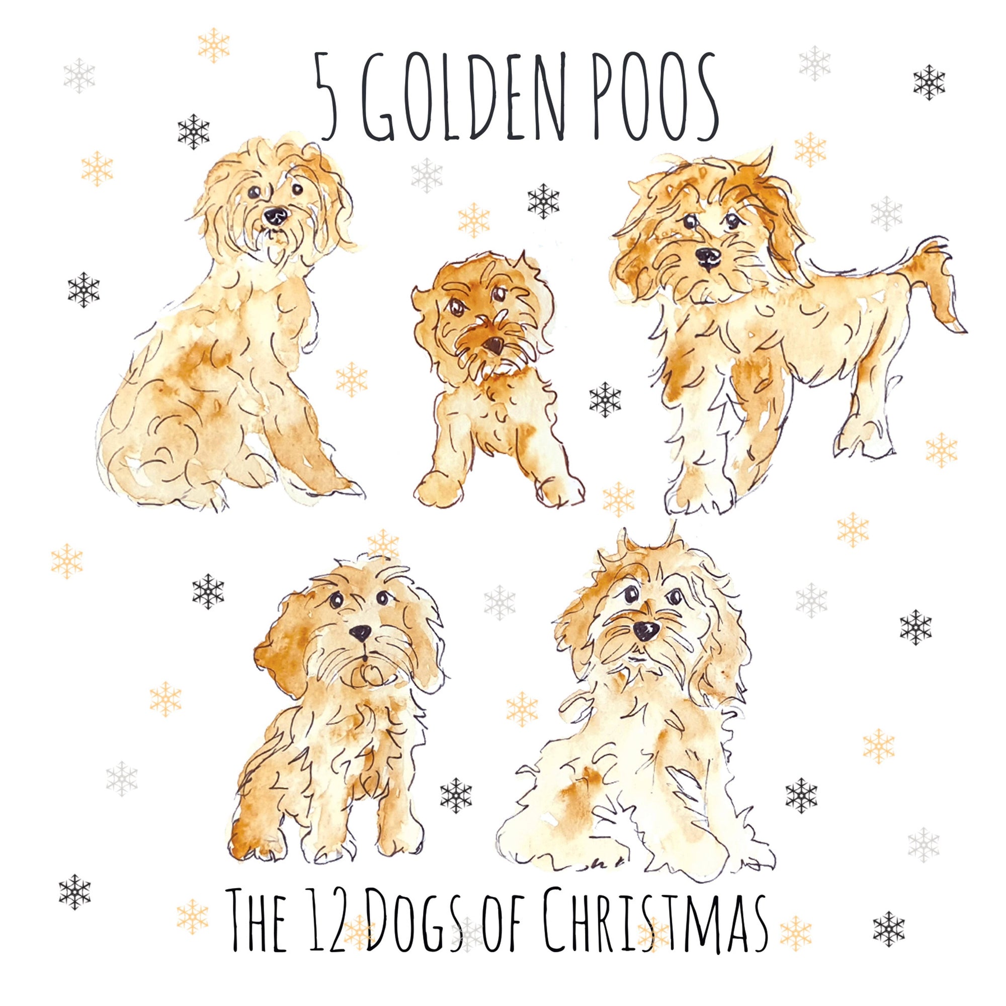 5 Golden Poo's Christmas Card