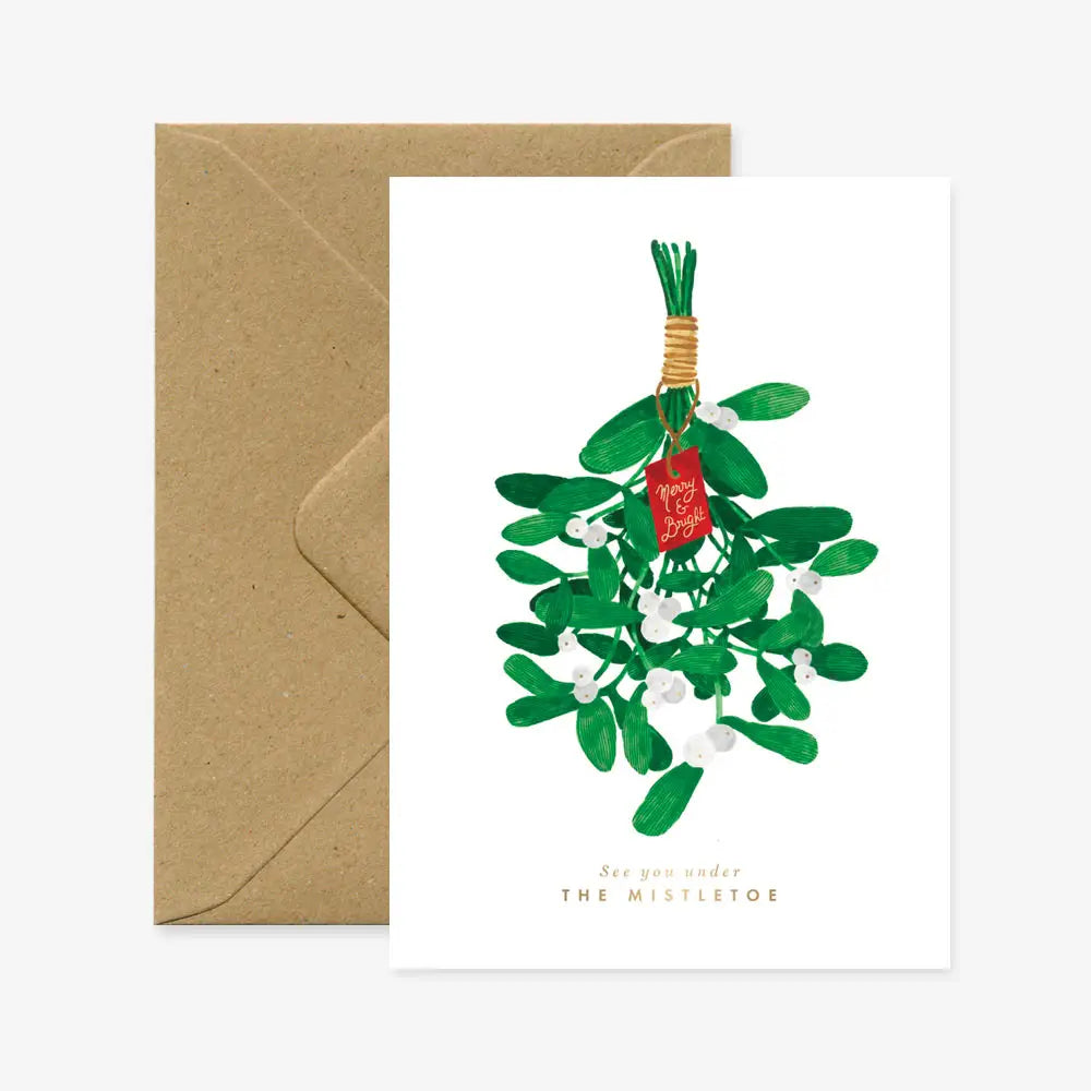 "See you unnder the Mistletoe" Christmas Card | Putti Celebrations 
