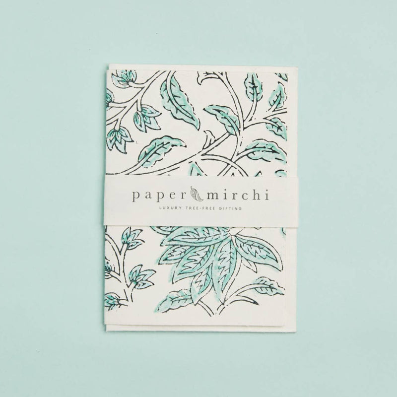 Hand Block Printed Greeting Card - Bouquet Breeze | Putti Fine Furnishings 