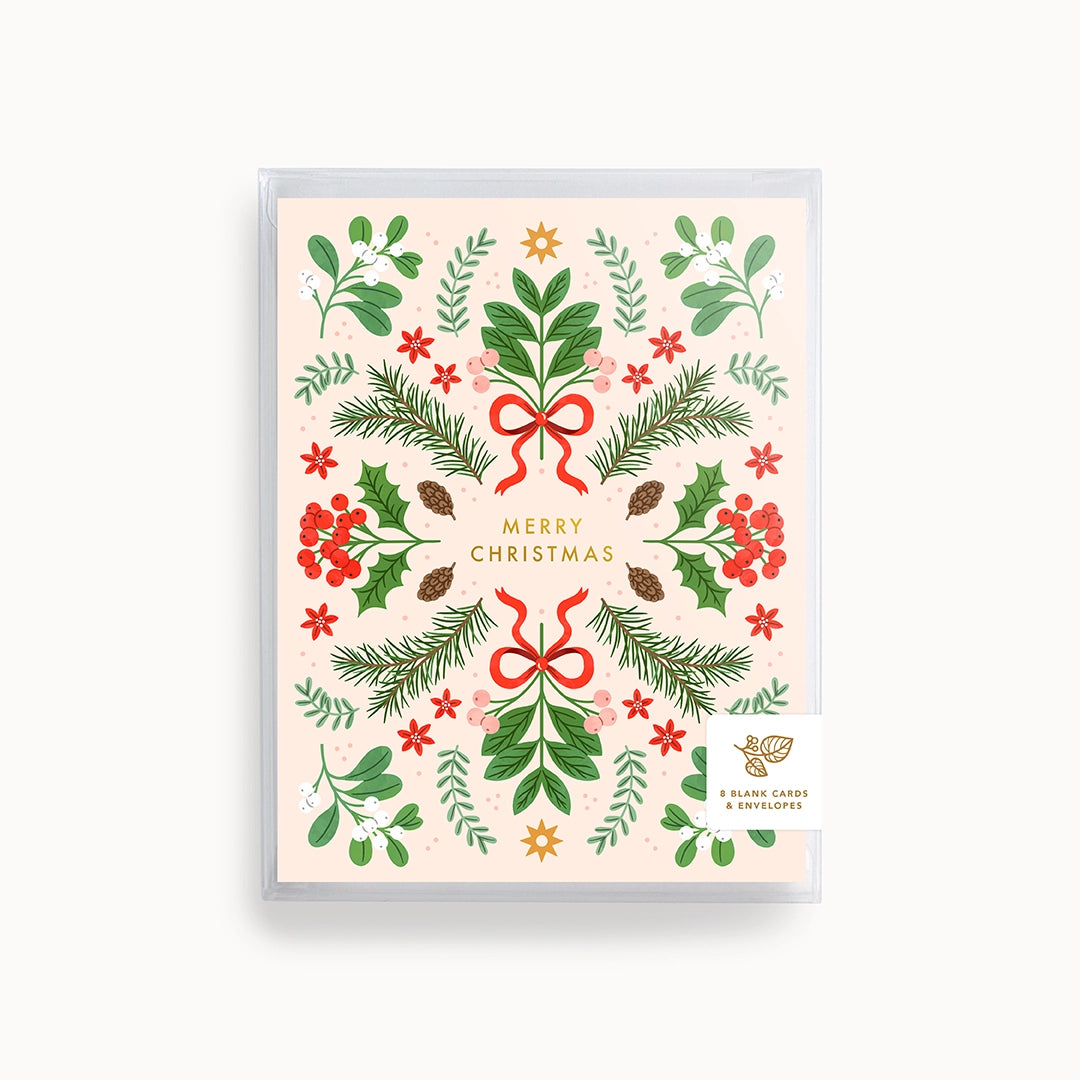 Merry Christmas Berries Boxed Christmas Cards  | Putti Christmas Canada 