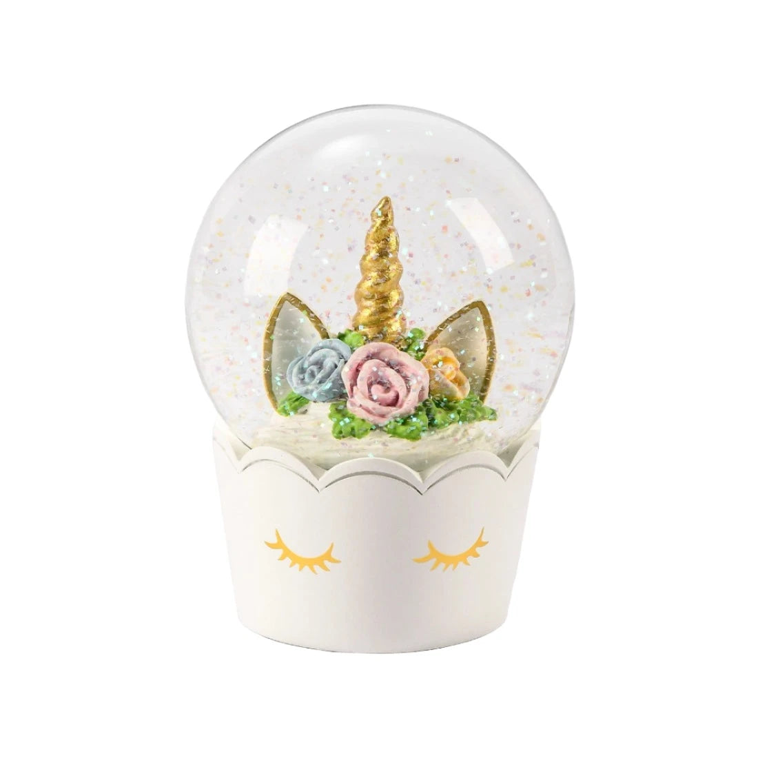 Flower Unicorn Snow Globe | Putti Fine Furnishings 