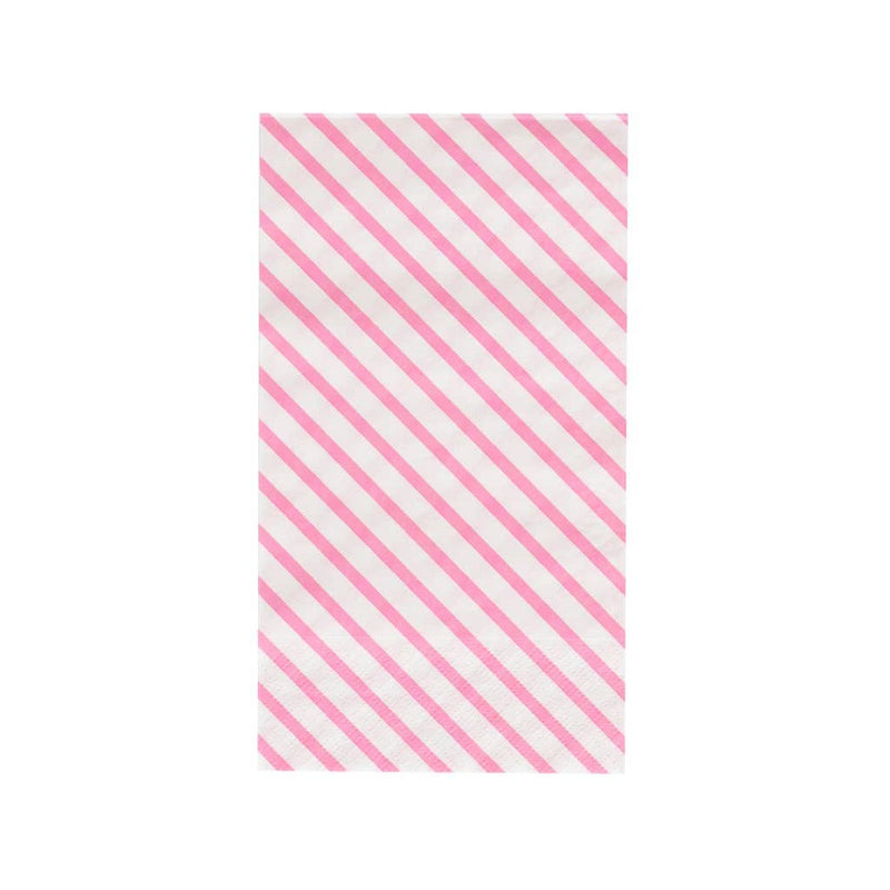 Hot Pink Striped Buffet Guest Paper Napkins
