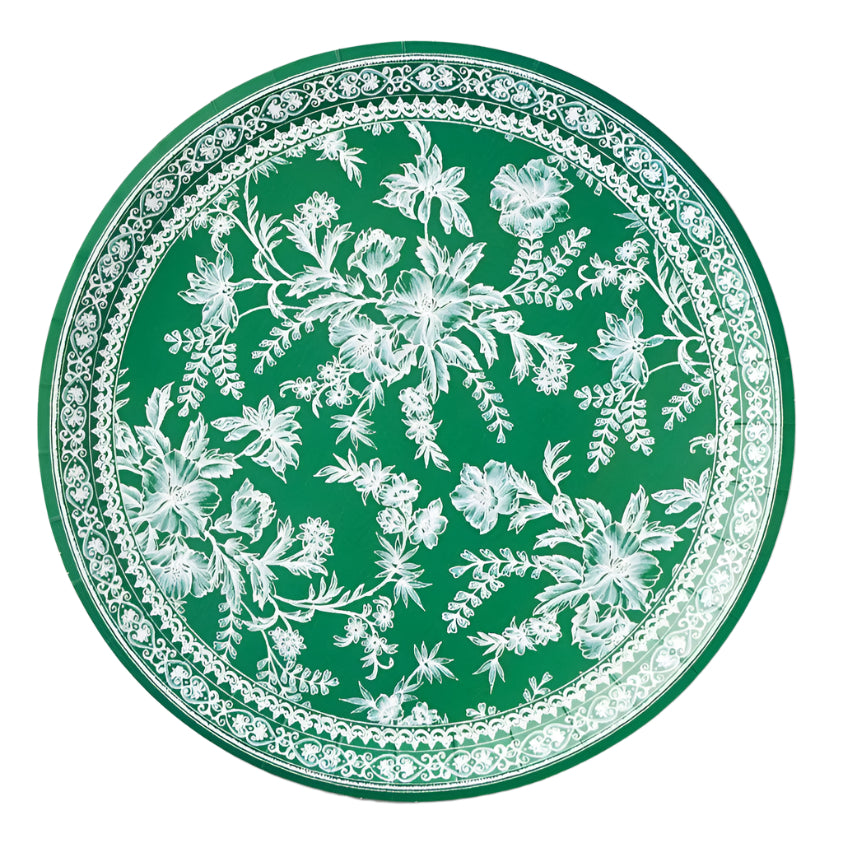 French Toile Large Paper Plates