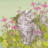 Cat & Hostas Greeting Card