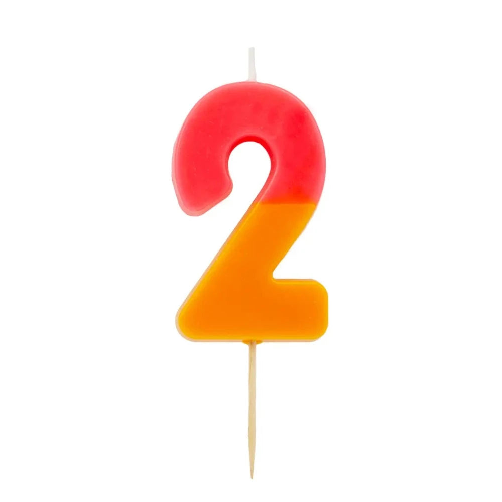 Multicolor Number Candle - Two