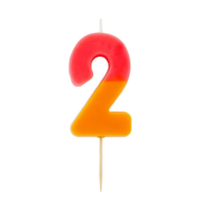 Multicolor Number Candle - Two