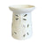 White Ceramic Wax Melter with Dragonfly Cut Outs