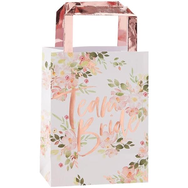 Ginger Ray "Team Bride" Floral Favour Bags - Putti Celebrations Canada 