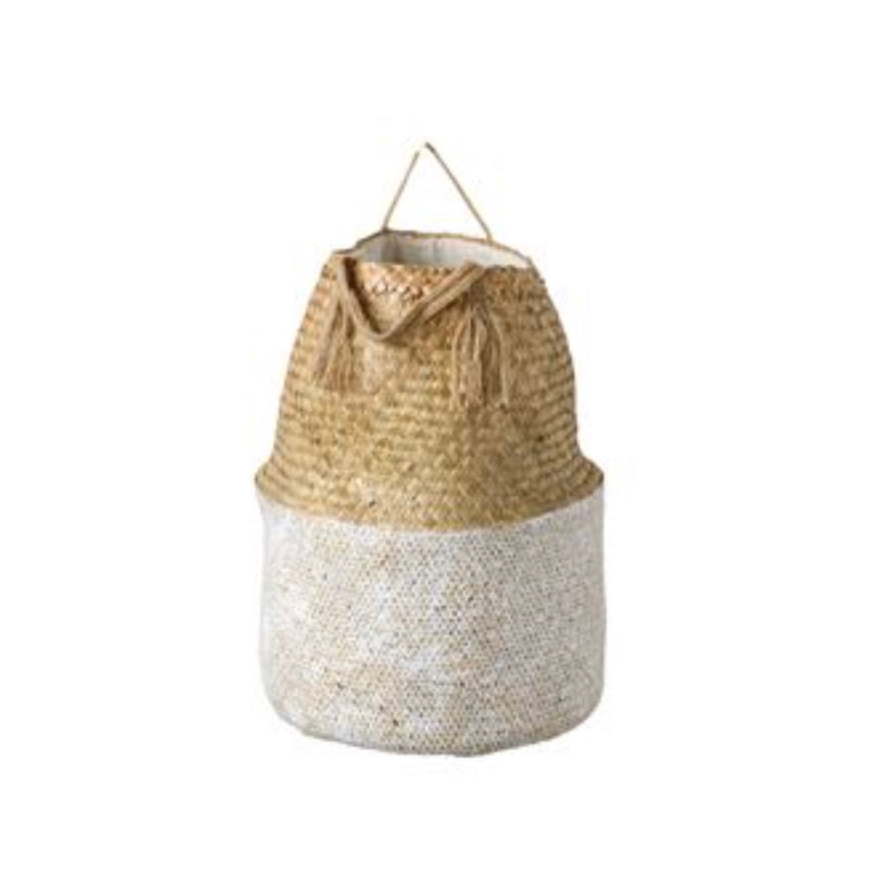  White and Natural Seagrass Baskets with Handles, CCO-Creative Co-op - Design Home, Putti Fine Furnishings