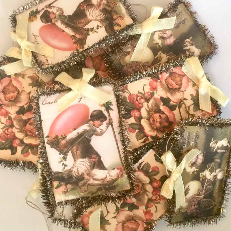  Mini Easter Postcard with Tinsel Ornament, BLD-Bethany Lowe Designs, Putti Fine Furnishings