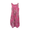 Floral Sleeveless Linen Dress - Fuchsia Pink