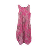 Floral Sleeveless Linen Dress - Fuchsia Pink