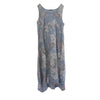 Floral Sleeveless Linen Dress - Denim Blue