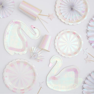 Meri Meri Iridescent Swan Paper Plates