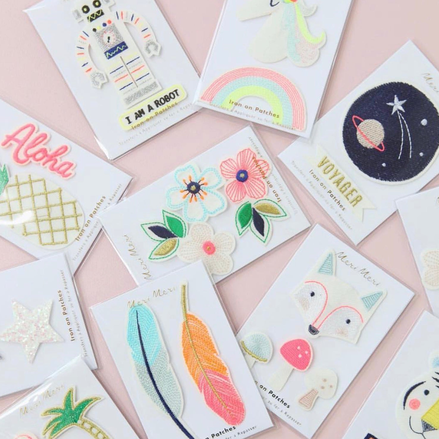 Meri Meri Feathers Embroidered Patches