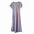 Floral Aplique Linen Dress - Grey