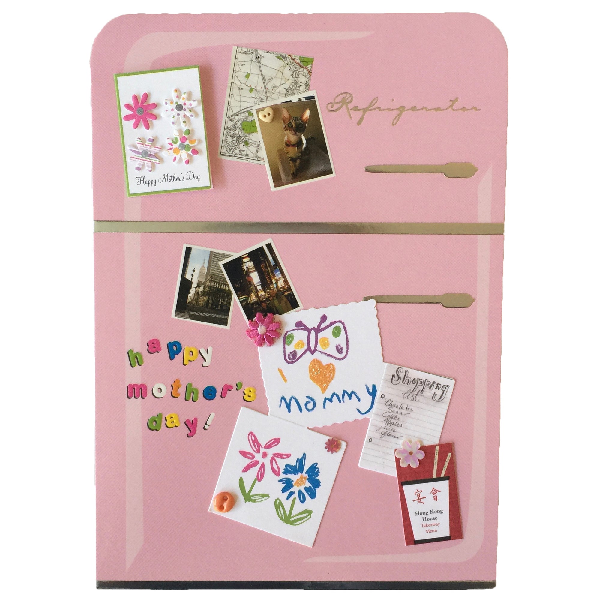 Meri Meri "Happy Mother's Day" Pink Refrigerator Greeting Card