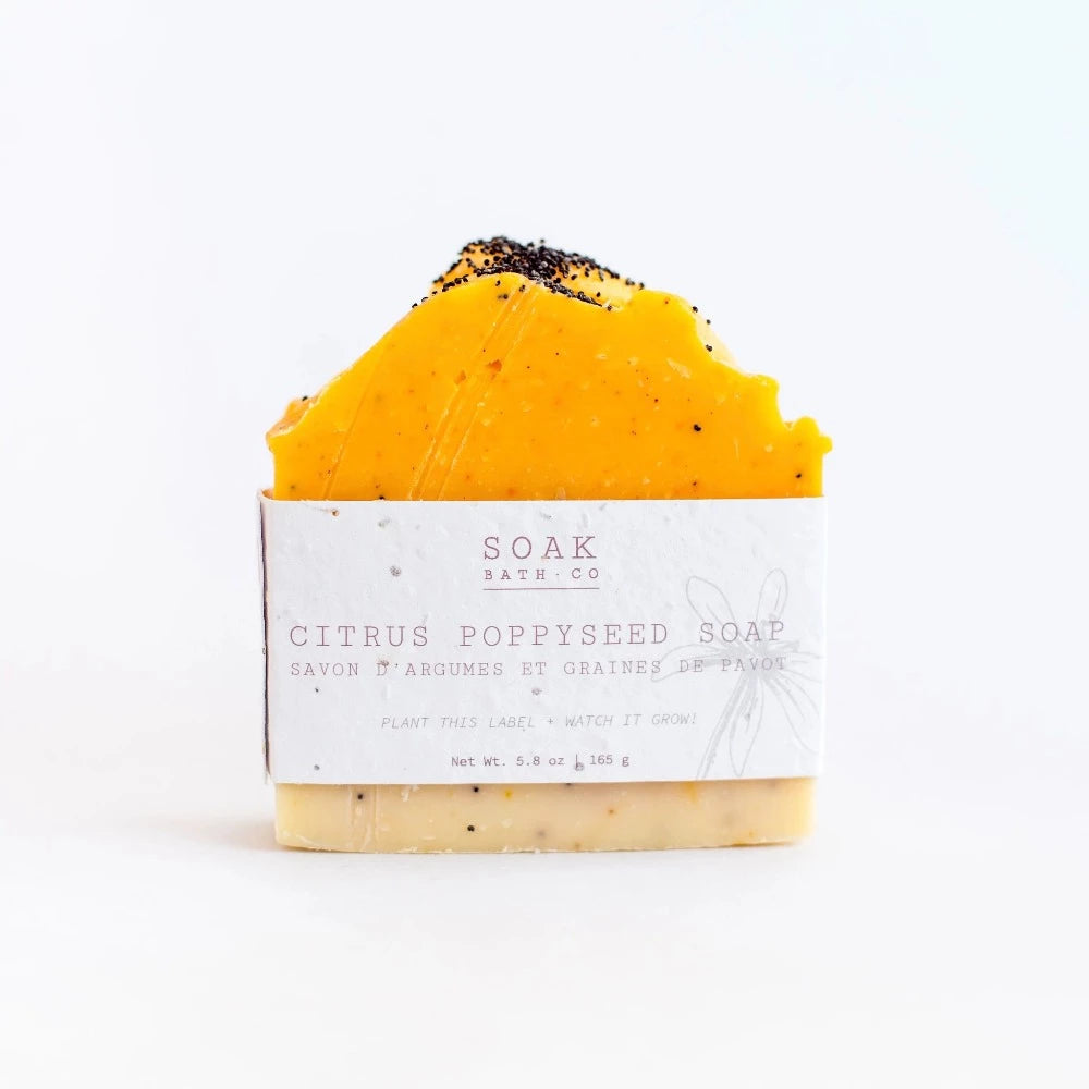 Soak Bath Co. Citrus Poppyseed Handmade Soap  | Putti Fine Furnishings 