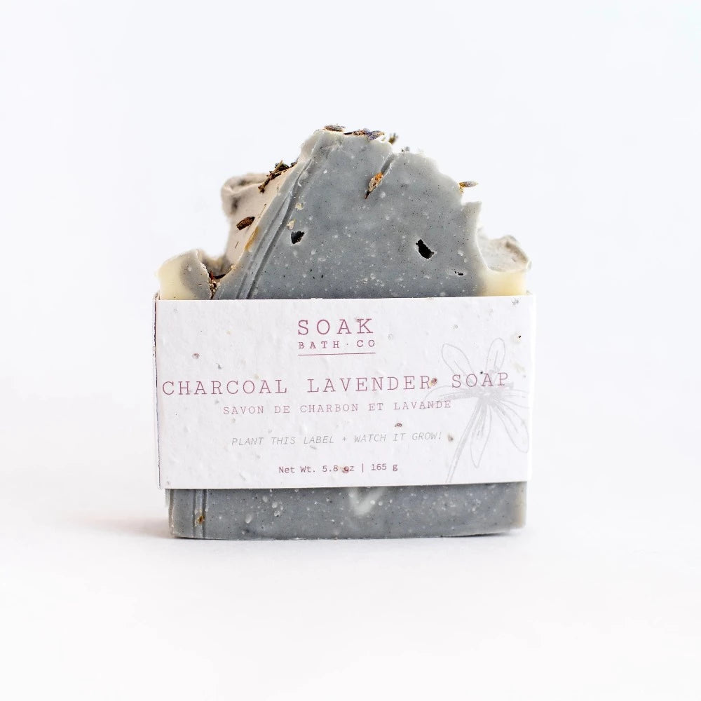 Soak Bath Co. Charcoal Lavender Handmade Soap | Putti Fine Furnishings 