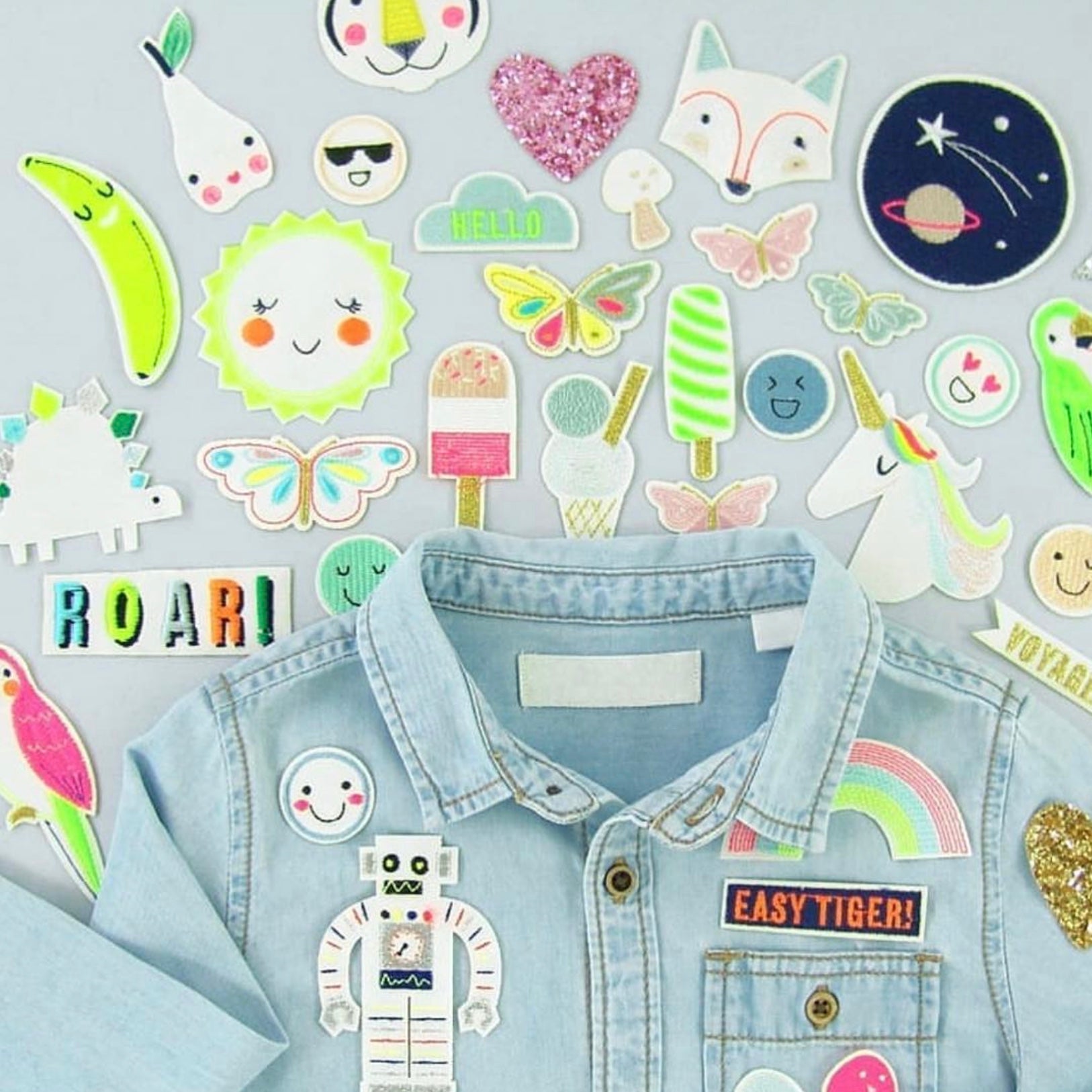 Meri Meri Flamingo And Palm Tree Embroidered Patches