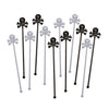 Black and White Skull and Crossbone Retro Cocktail Stirrers