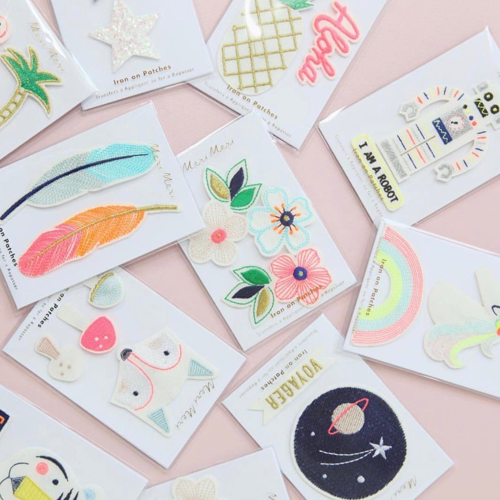 Meri Meri Flamingo And Palm Tree Embroidered Patches