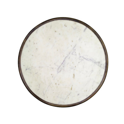 Absinthe Bistro Table - White Marble 20"