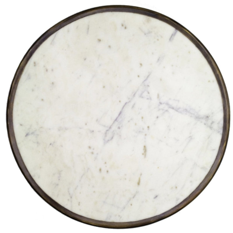 Absinthe Bistro Table - White Marble 24"