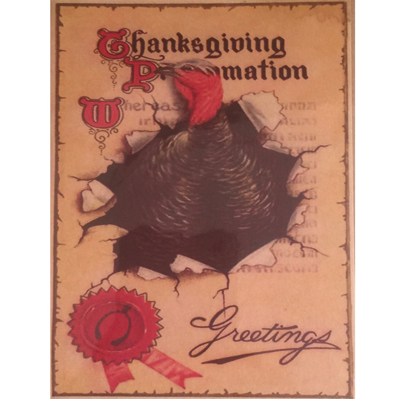 Vintage Turkey Greeting Card