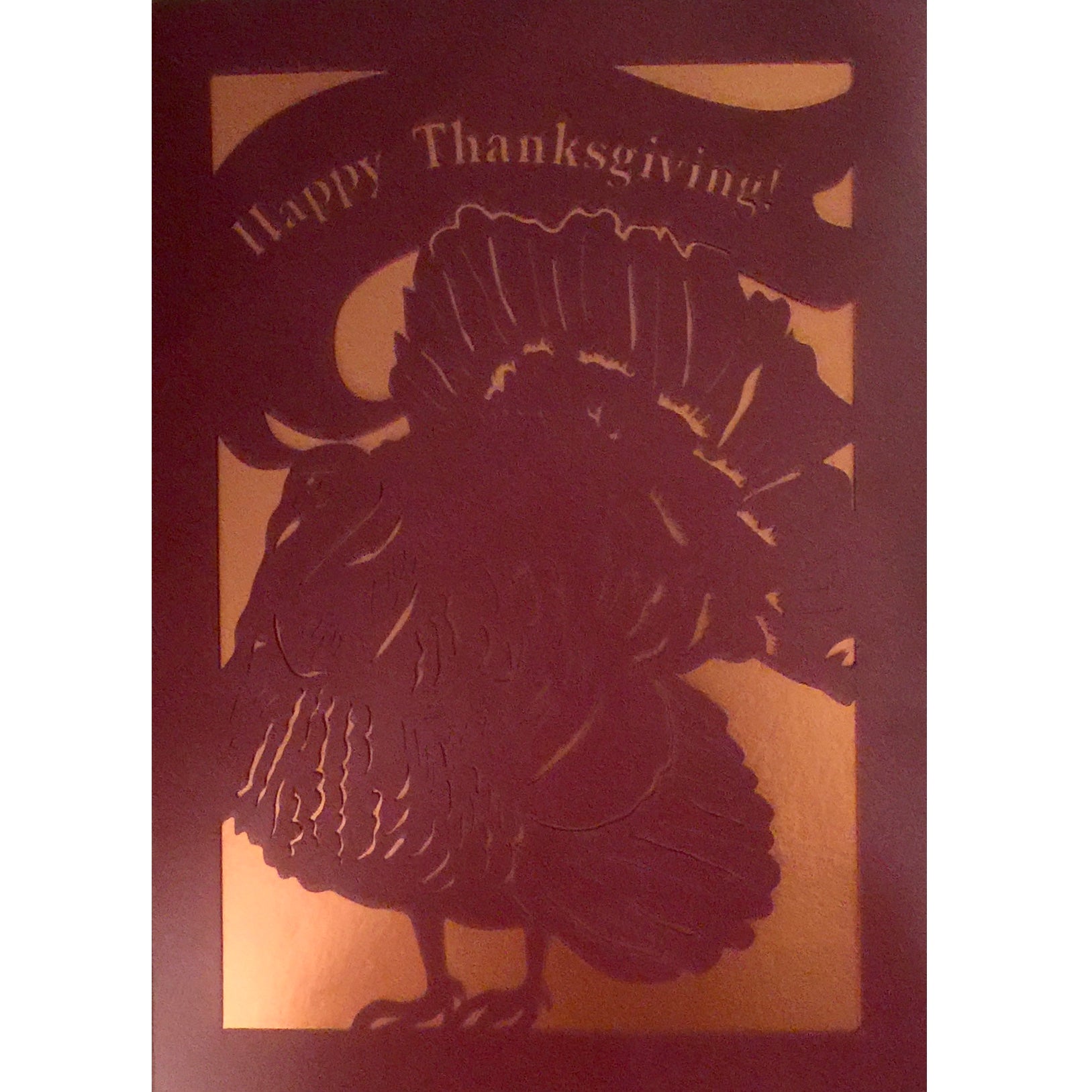 "Happy Thanksgiving" Cut Out Greeting Card
