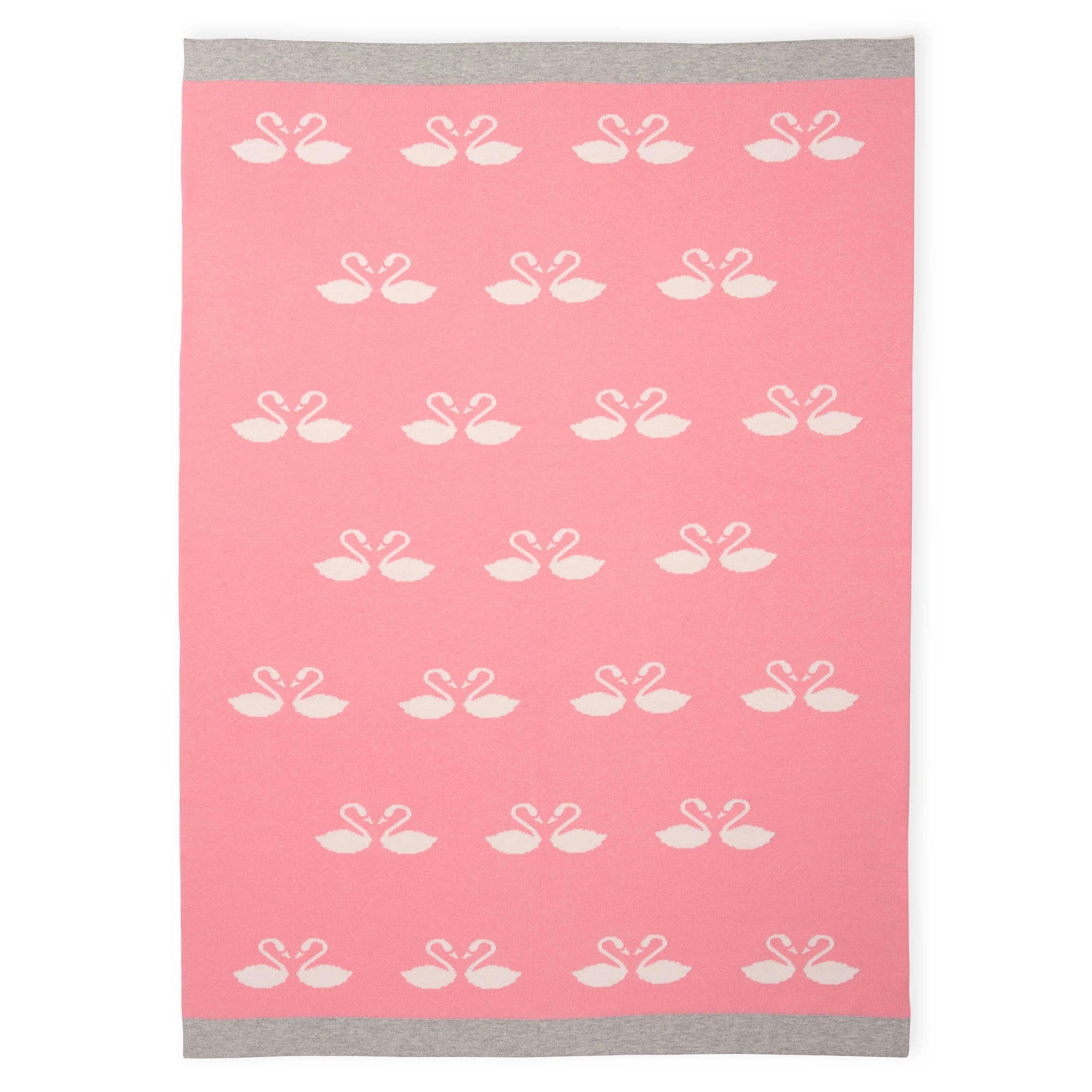 Elegant Baby Swan Knit Pink Baby Blanket - Le Petite Putti Canada