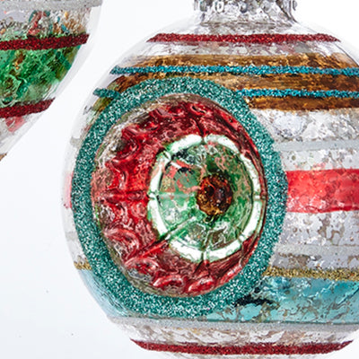 Kurt Adler Early Years Glass Reflector Ball and Double Point Ornaments