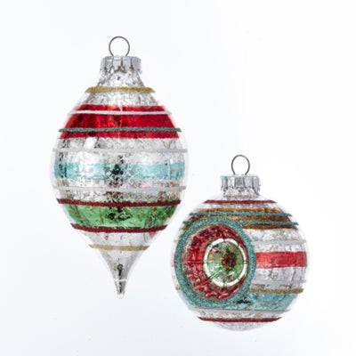 Kurt Adler Early Years Glass Reflector Ball and Double Point Ornaments