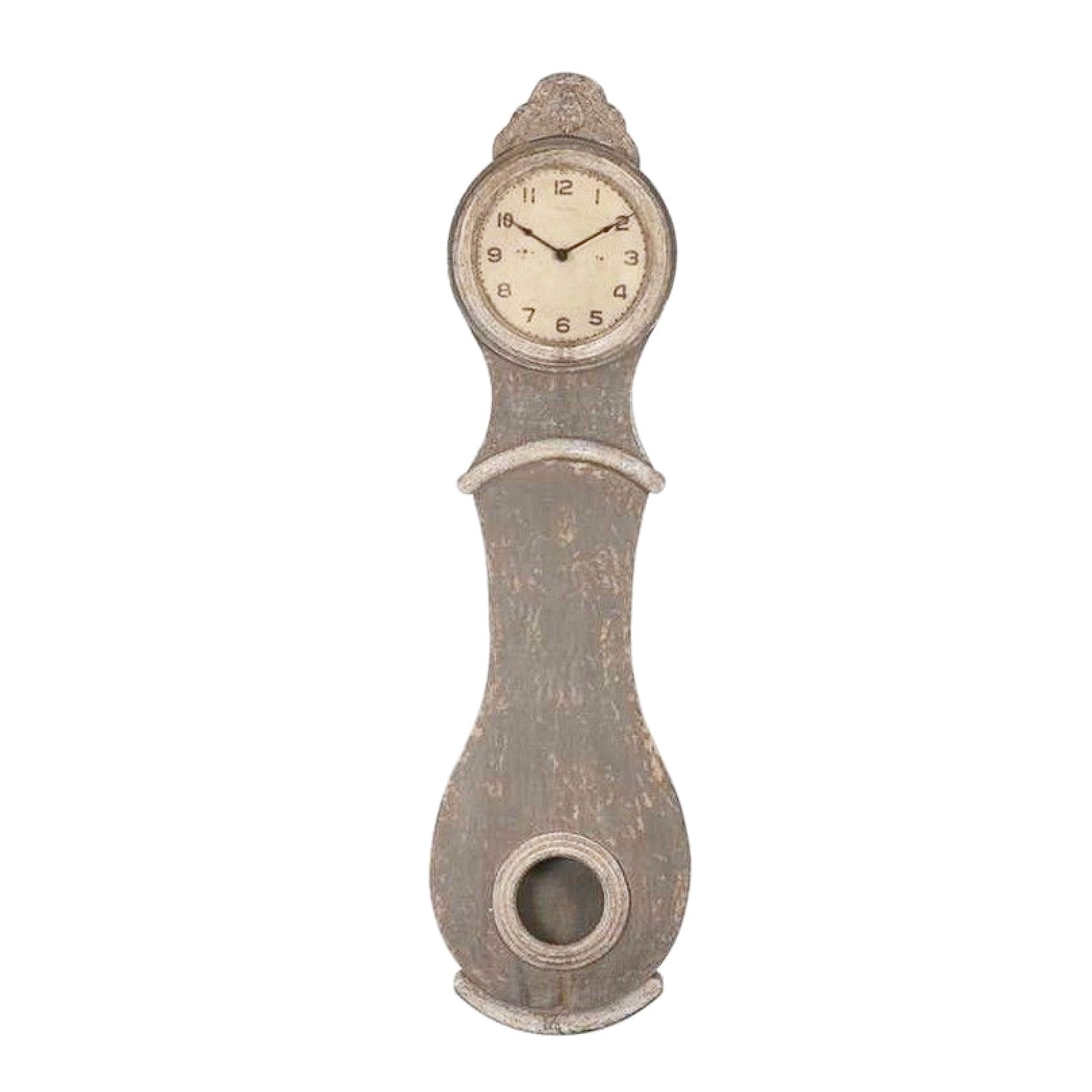 Creative Co op Grey Distressed Wood Wall Clock Putti Fine Furnishings 