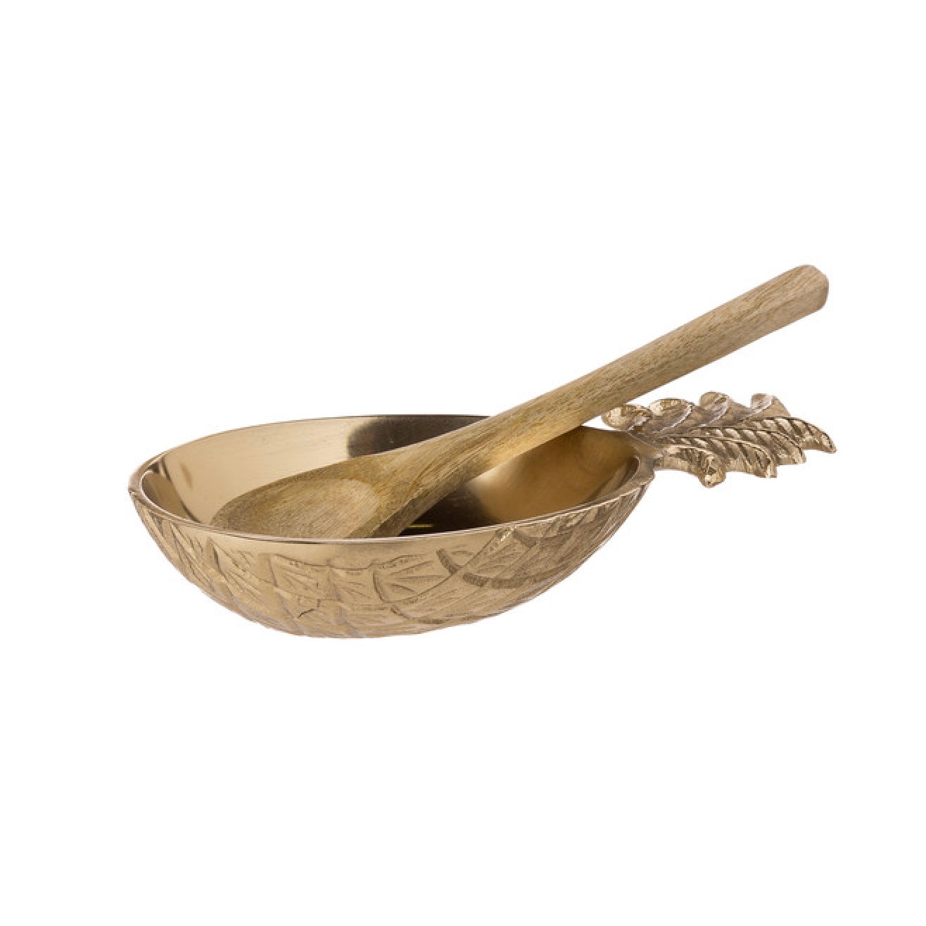Gold Pineapple Dish with Wooden Spoon | Putti Fine Furnishings 