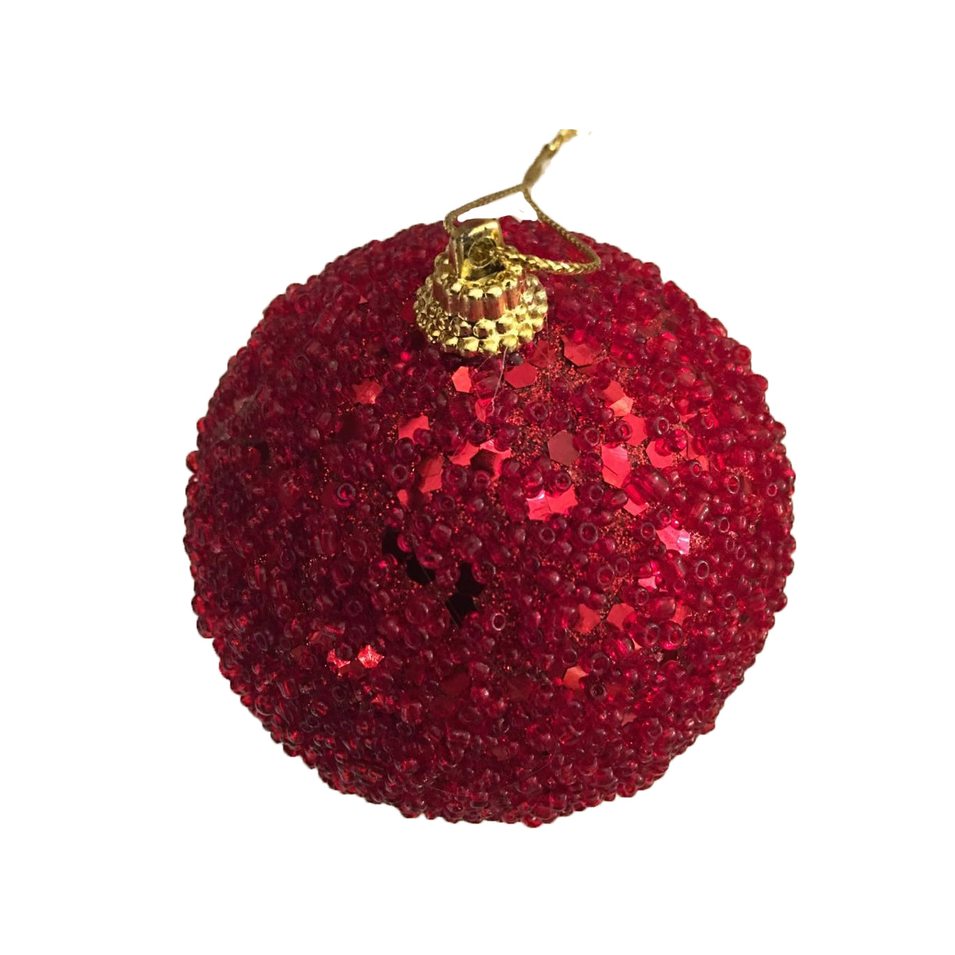 Red Beaded Ball Ornaments