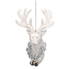 Silver Glitter Deer Head Ornament - Putti Christmas Canada