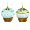 Aqua and Mint with Gold Cupcake Ornaments  | Putti Christmas