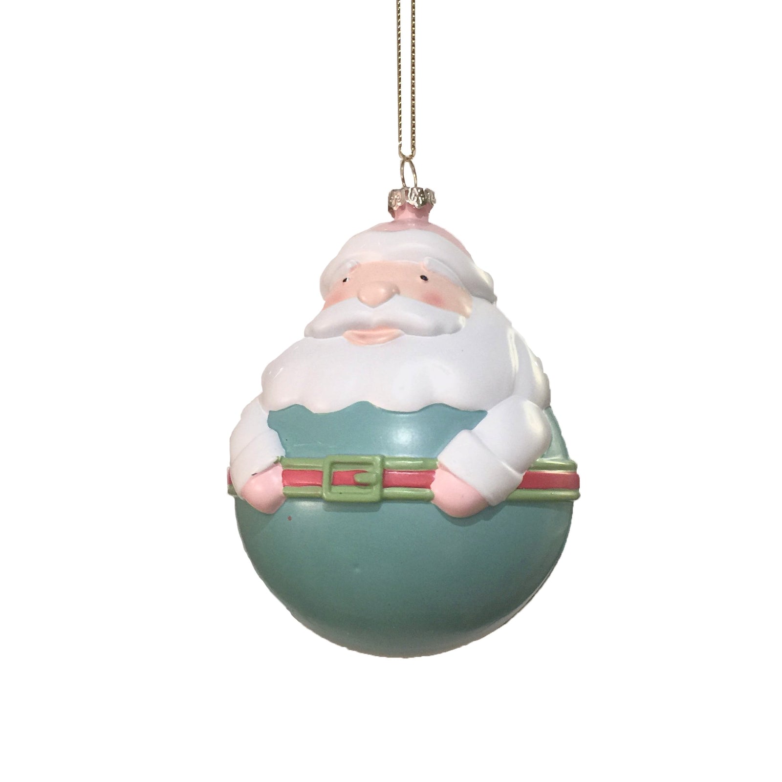 Pink and Aqua Santa Ornament | Putti Christmas 