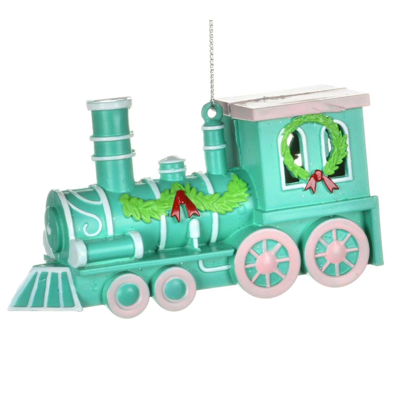 Pink and Aqua Train Ornament  | Putti Christmas 