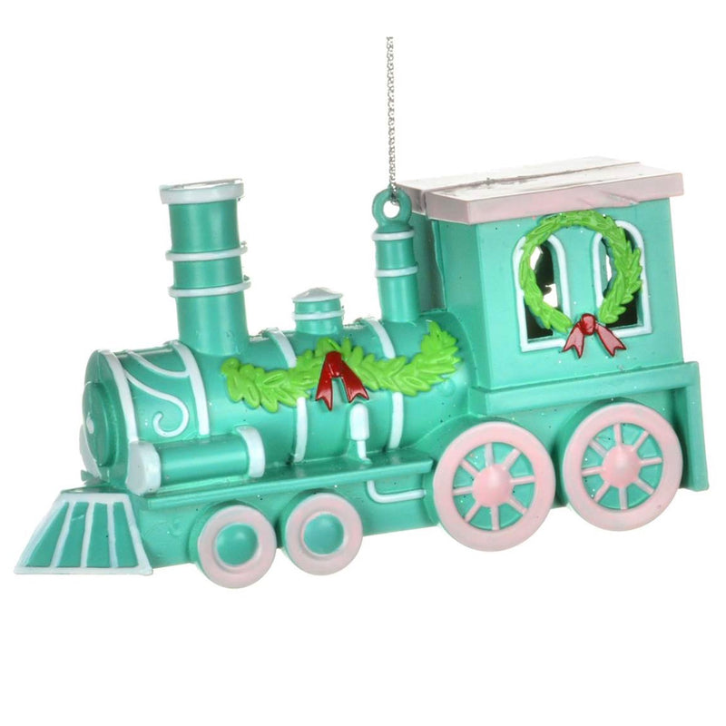 Pink and Aqua Train Ornament  | Putti Christmas 