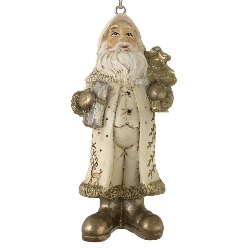  Ivory and Gold Victorian Santa, CT-Christmas Tradition, Putti Fine Furnishings