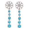 Crystal Snowflake with Aqua Drops Earrings  | Putti Fine Fashions