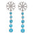 Crystal Snowflake with Aqua Drops Earrings  | Putti Fine Fashions 