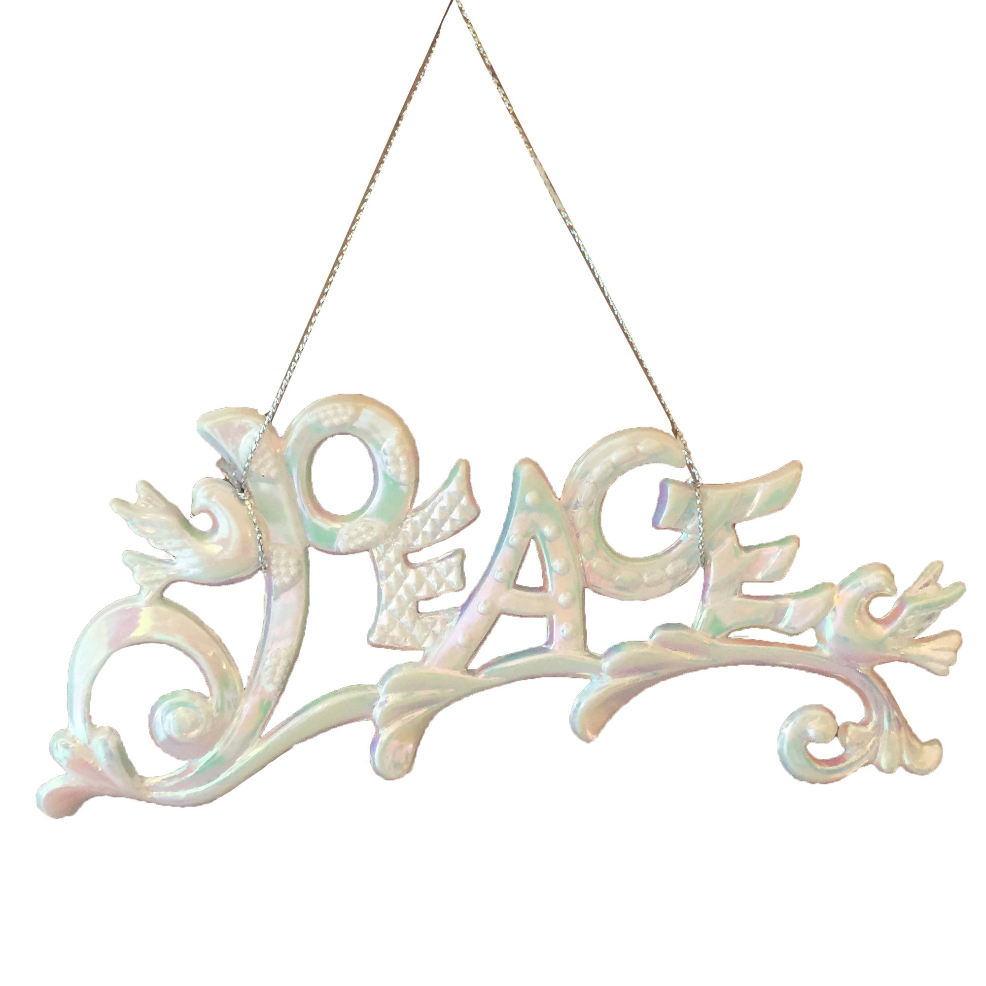Opalescent "Peace" Ornament | Putti Christmas 