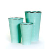 Silver Rim Aqua Enamel Flower Vases