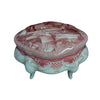 Pink Gondolier Footed Covered Box | Putti Fine Furnishings Canada
