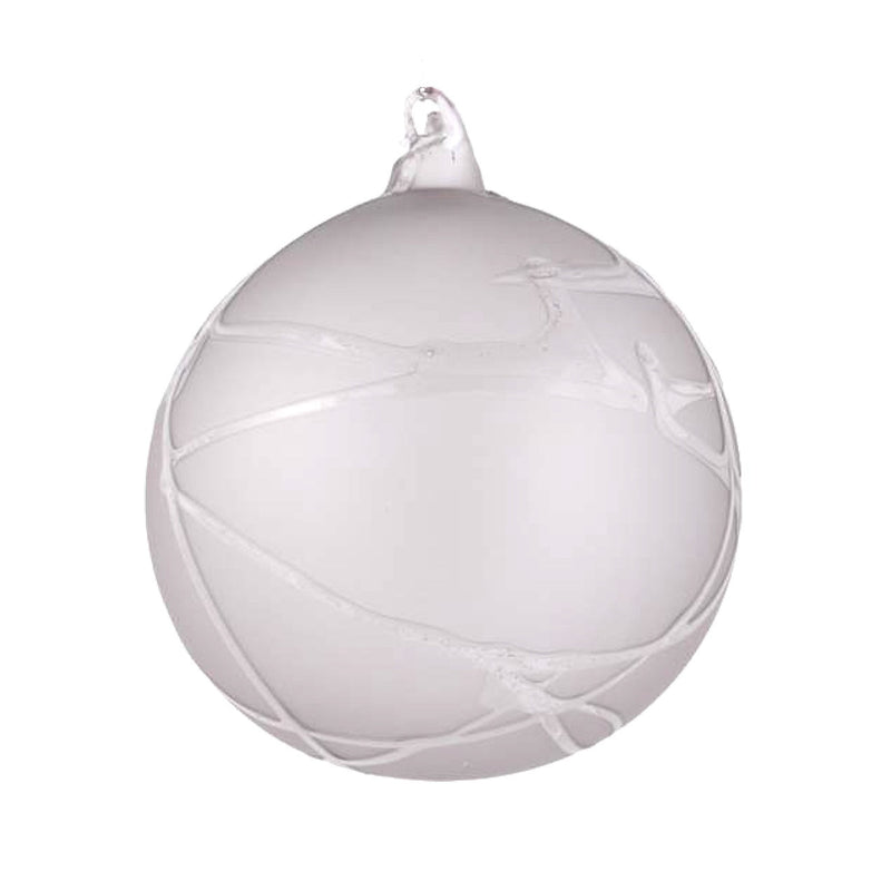  Jim Marvin "Winter Twig" Glass Ball Ornament - Stone Grey, JM-Jim Marvin, Putti Fine Furnishings