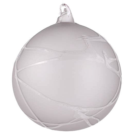  Jim Marvin "Winter Twig" Glass Ball Ornament - Stone Grey, JM-Jim Marvin, Putti Fine Furnishings